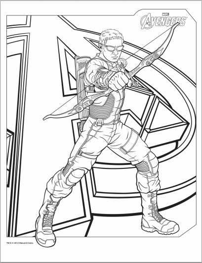 409x531 Avengers Hawkeye Coloring Page Marvels Comics
