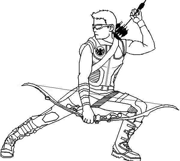 600x536 Hawkeye Coloring Pages Color Crew Free Printable
