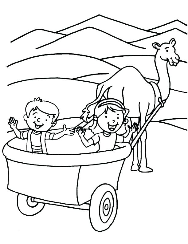 612x792 Hay Wagon Coloring Page