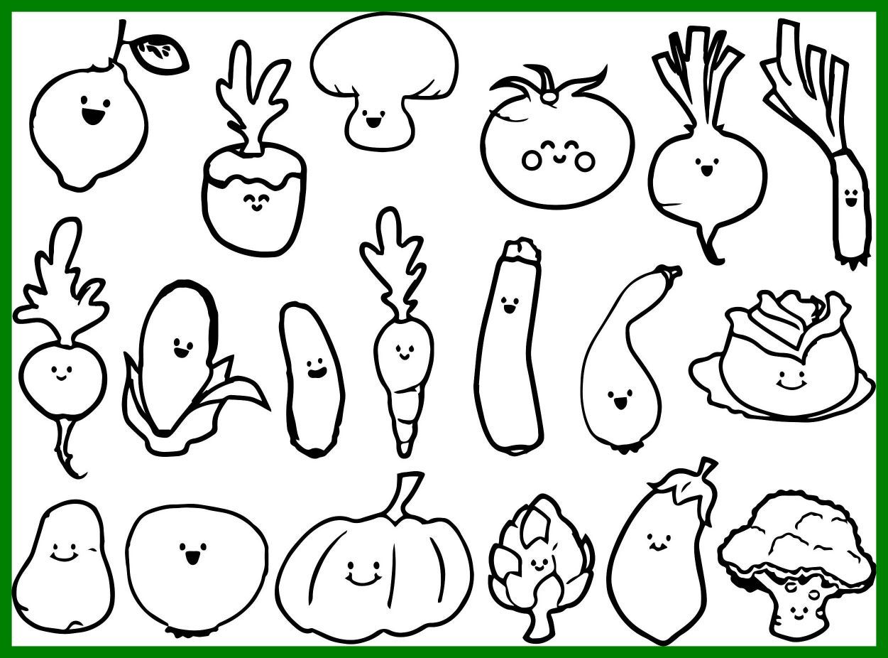 1251x926 Stunning Cute Vegetable Coloring Page Wecoloringpage Book Pic