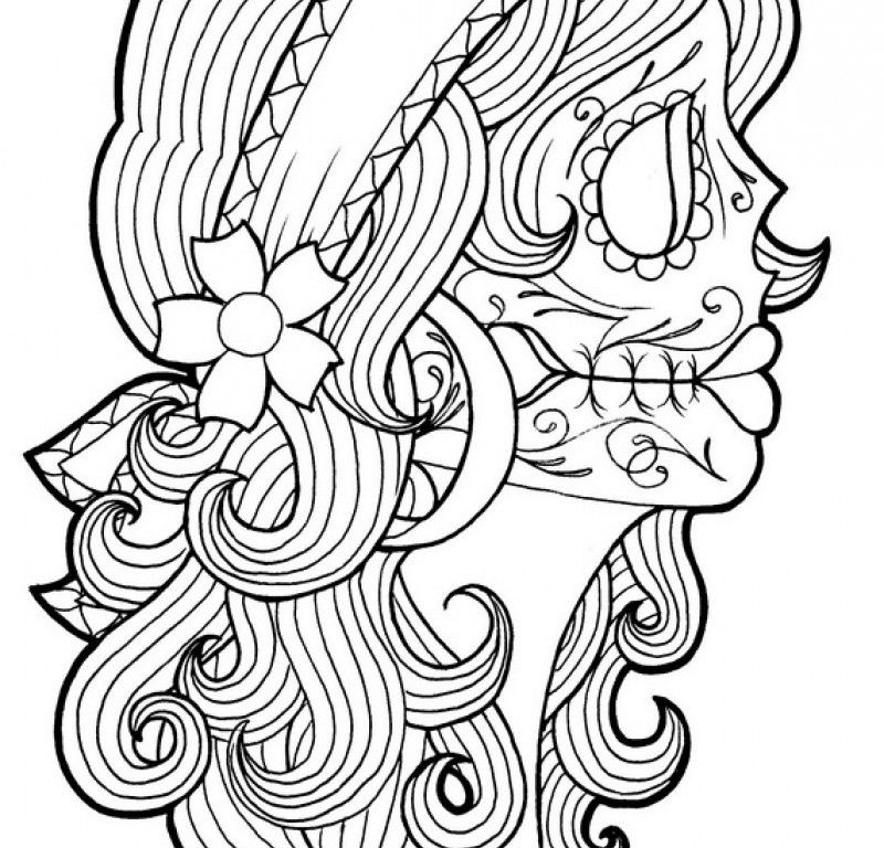 800x768 Coloring Pages Hd Day Of The Dead Coloring Page Hd Printable