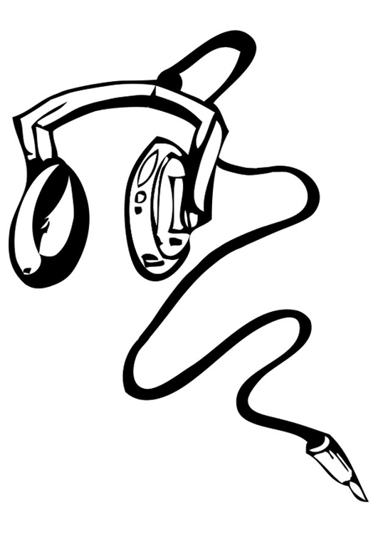 531x750 Coloring Page Headphones