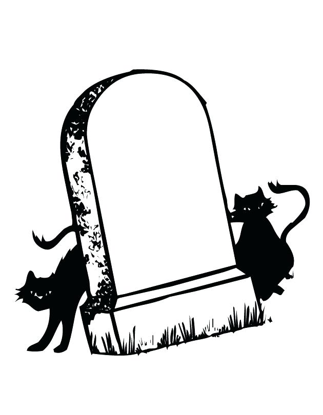 630x810 Printable Tombstone Images And Cats Coloring Page