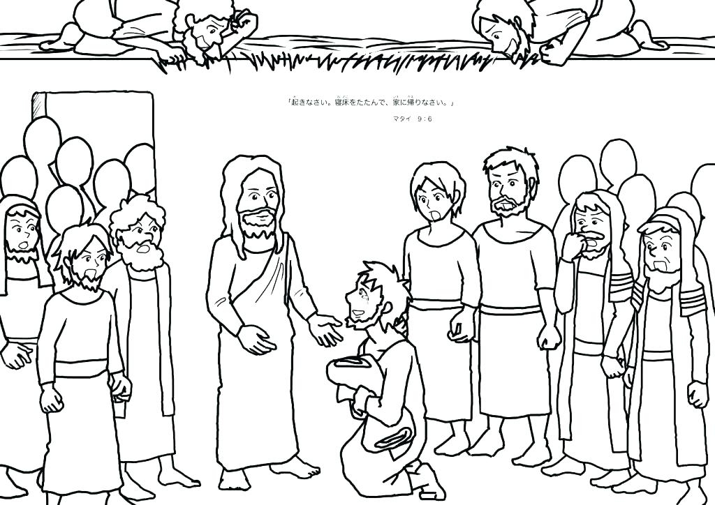 1024x724 Jesus Heals Lepers Coloring Page Heals The Leper Coloring Page