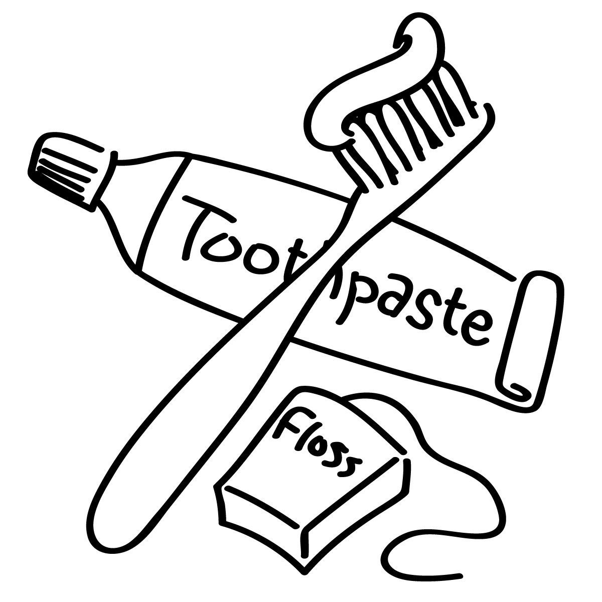 1200x1200 Awesome Toothbrush Clipart Coloring Page Pencil And In Color