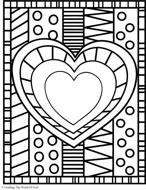 500x652 Hearts Coloring Sheet Heart Coloring Page Crafting The Word Of God
