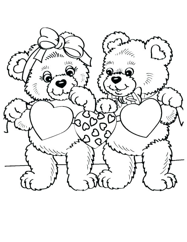 618x800 Teddy Bear With Heart Coloring Pages Heart Coloring Pages