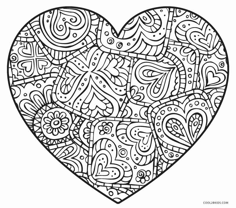 800x706 Free Printable Heart Coloring Pages For Kids