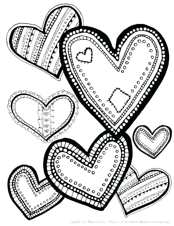 612x792 Free Printable Heart Coloring Pages Heart Design Coloring Pages