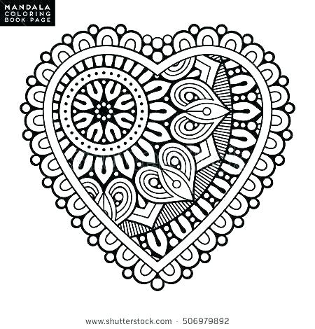 450x470 Heart Design Coloring Pages
