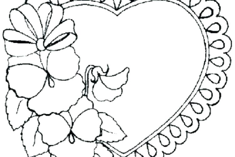 750x500 Coloring Pages Hearts And Flowers Coloring Pages With Hearts