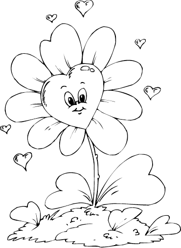 370x508 Coloring Pages Of Hearts And Flowers Heart Shaped Flower Coloring