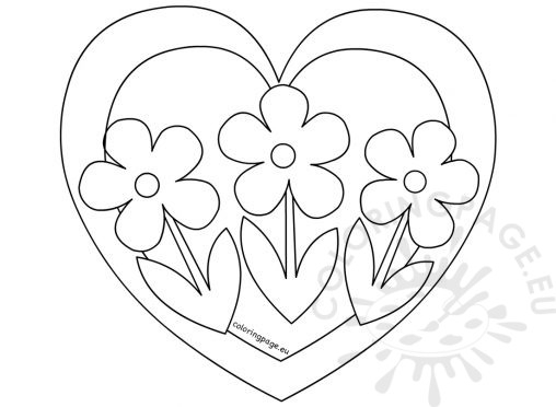 508x372 Mothers Day Coloring Page Heart And Flowers Coloring Pages