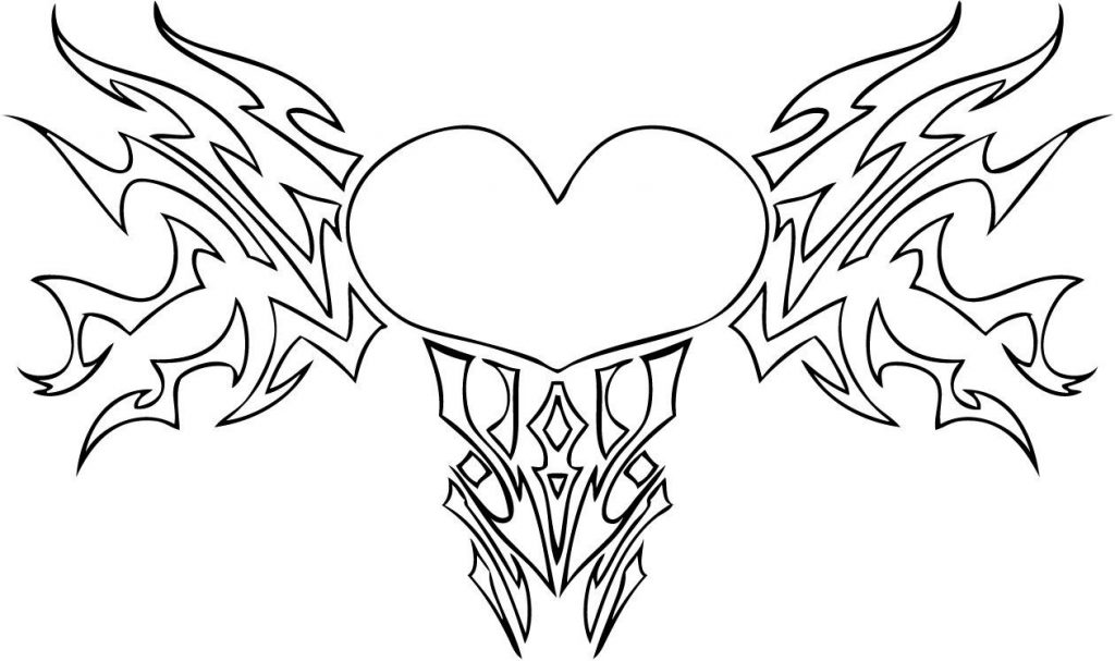 1024x607 Coloring Pages Of Hearts On Fire