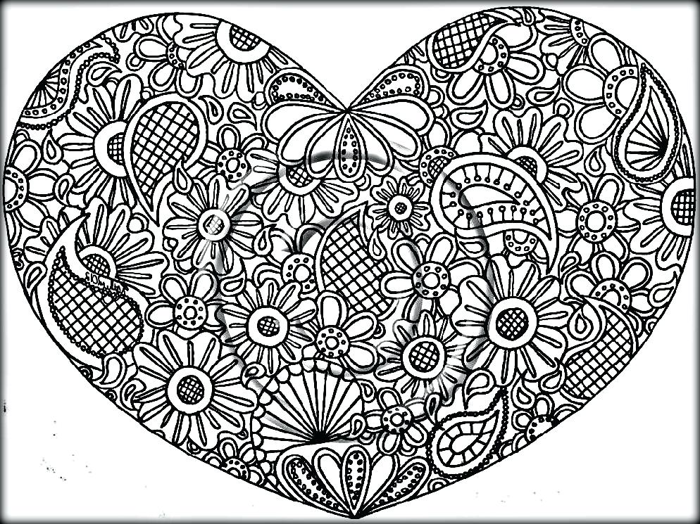 994x745 Heart Mandala Coloring Pages