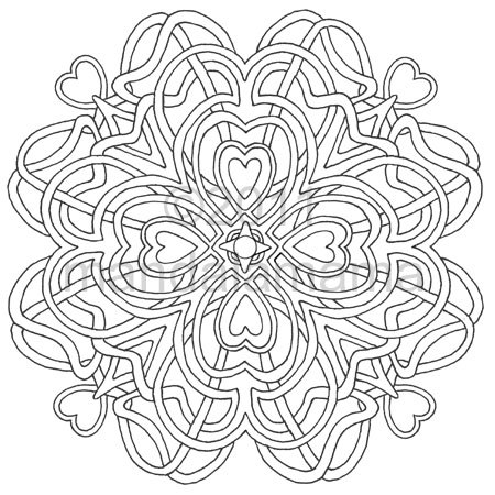 450x450 Heart Mandala Coloring Pages To Print