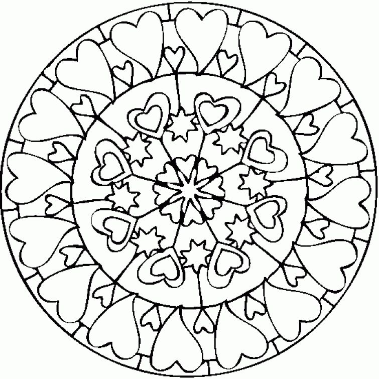 755x755 Heart Mandala Printable Coloring Page Free Abstract Coloring