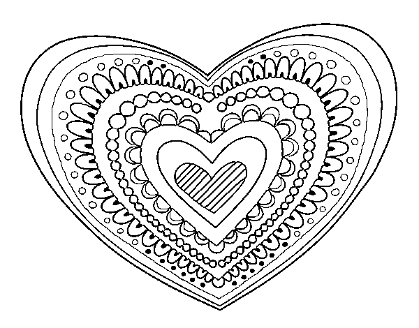 600x470 Mandala Coloring Pages With Hearts