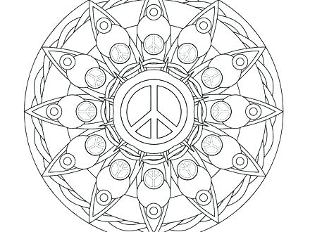 440x330 Peace Sign Coloring Page Cool Peace Sign Coloring Pages Page First