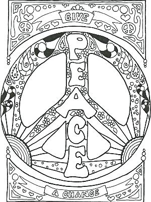 300x401 Peace Sign Coloring Pictures