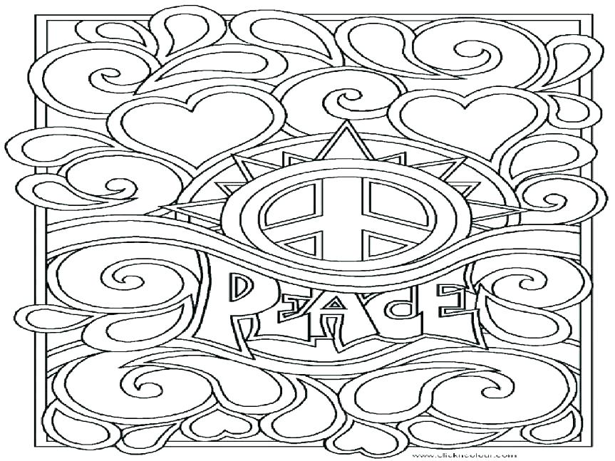 863x647 Printable Peace Signs Peace Sign Coloring Pages In Addition