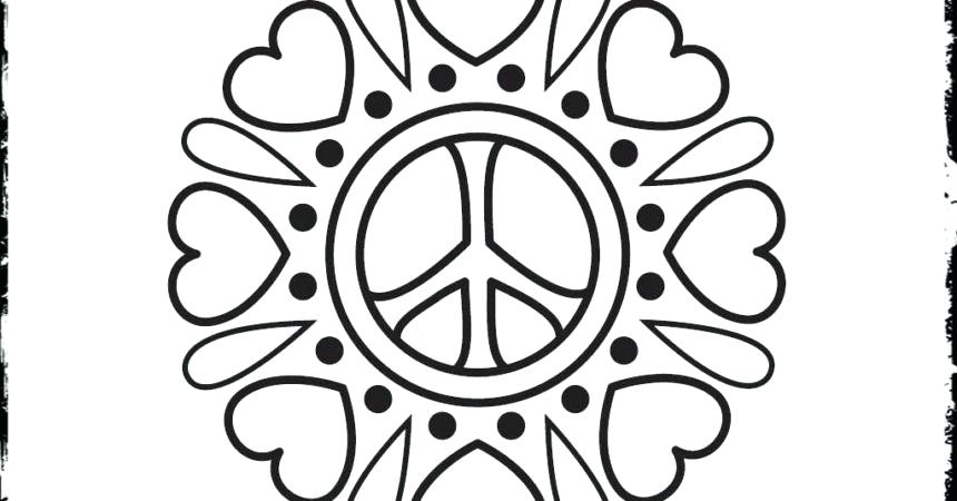 860x450 Coloring Pages Peace Sign