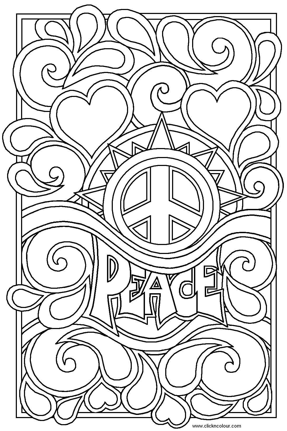 1089x1636 Heart Coloring Pages For Teenagers Peace And Love Colouring