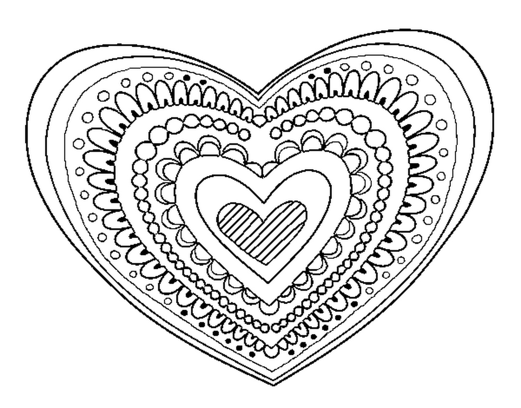 1048x821 Impressive Design Free Heart Coloring Pages Black And White