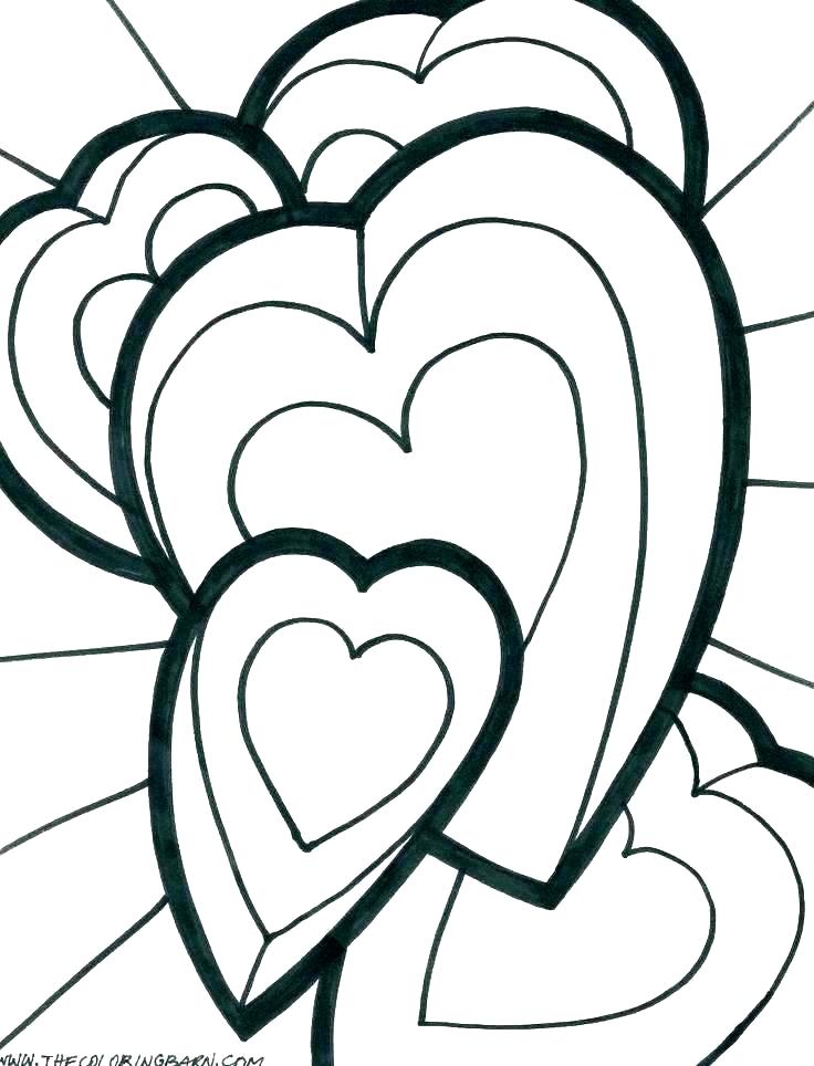 736x964 Coloring Pages Of Hearts With Arrows Heart Coloring Page Heart