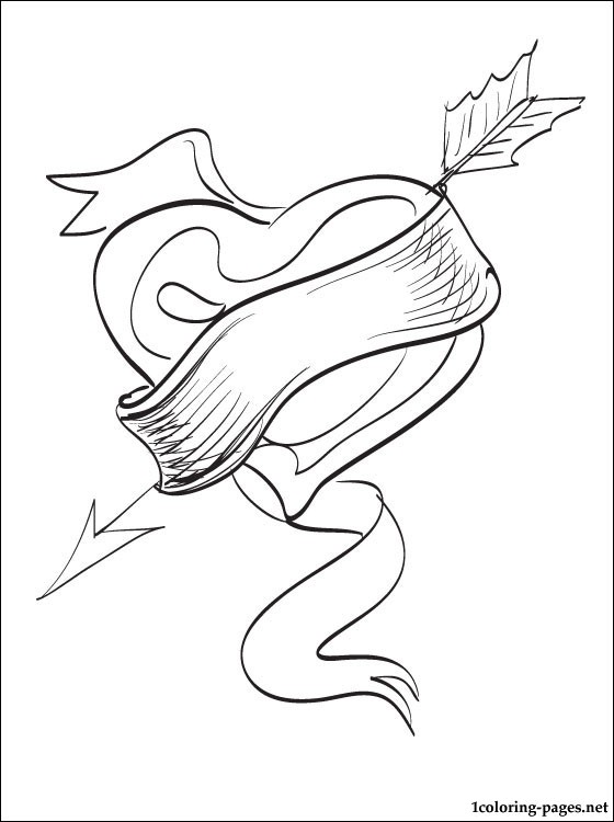 560x750 Coloring Page With A Big Heart With An Arrow Coloring Pages