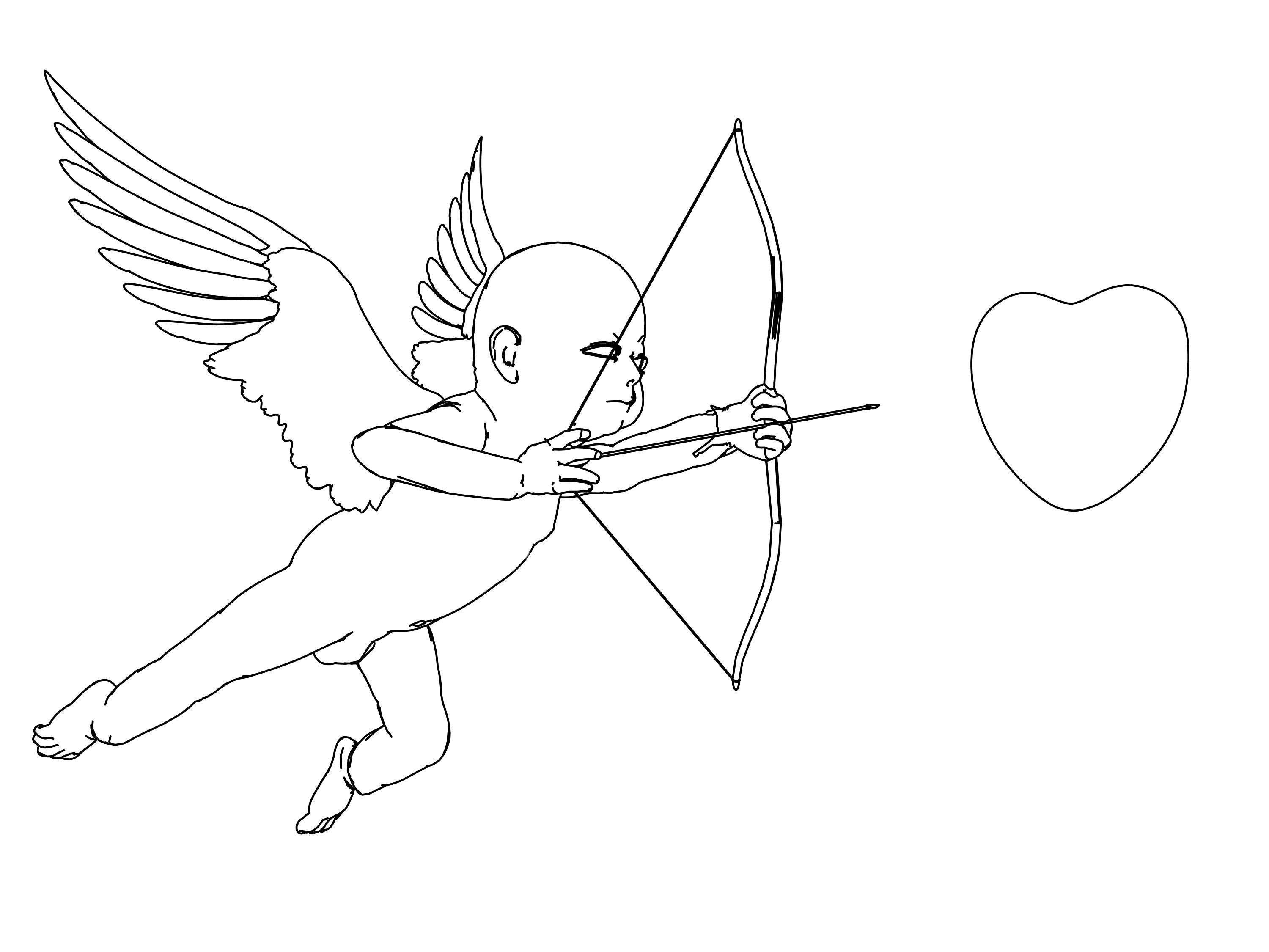 3000x2250 Eros And Heart Arrow Coloring Page Wecoloringpage