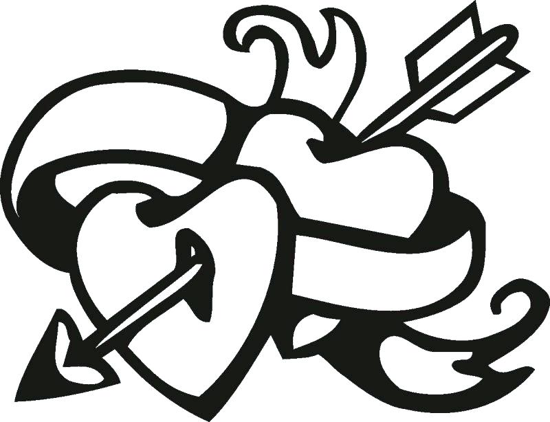 800x614 Heart Coloring Page Heart Coloring Pages Heart With Arrow More