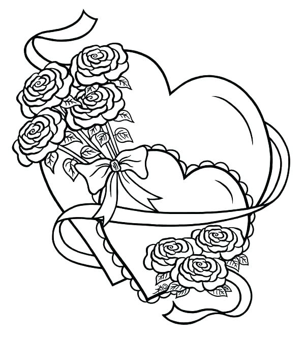 600x663 Valentine Heart With Arrow Coloring Pages Coloring Pages Of Hearts