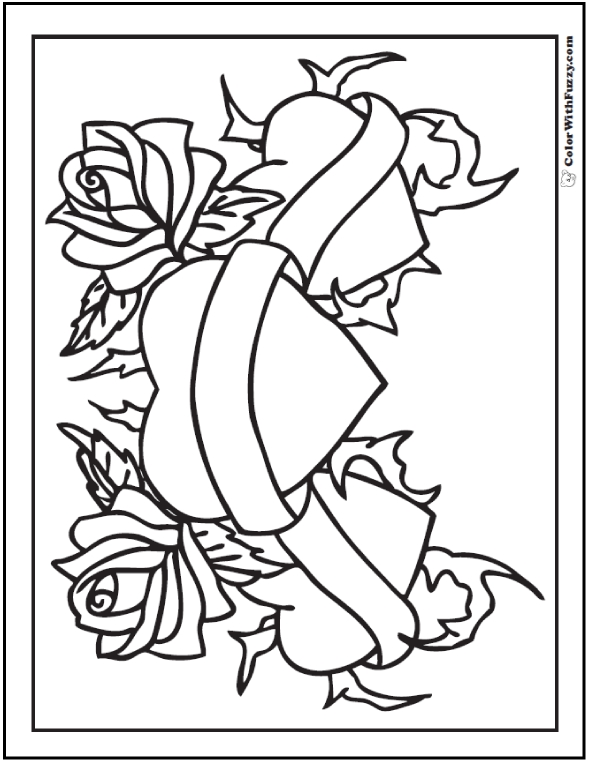 590x762 Valentines Day Heart And Arrow Coloring Page Printable Coloring