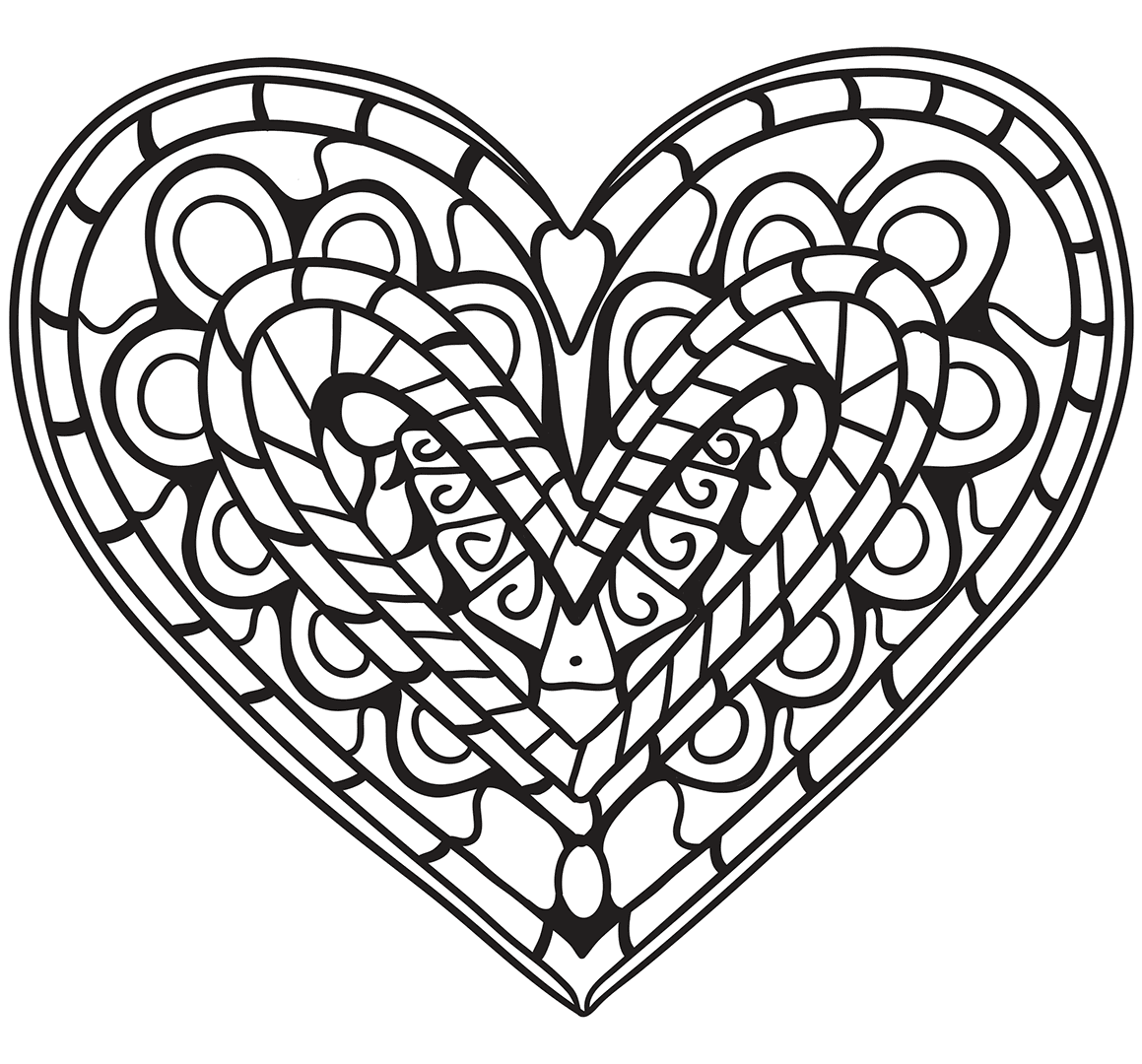 Heart With Flames Coloring Pages at GetDrawings | Free download