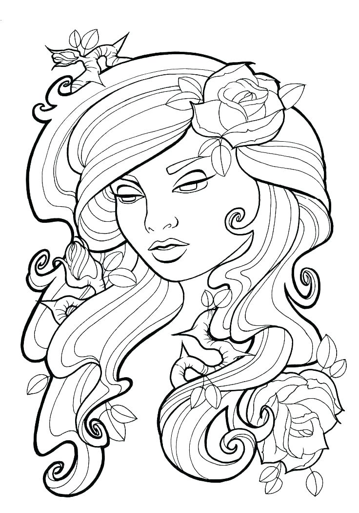 736x1050 Hearts And Roses Coloring Pages Skull And Roses Coloring Pages