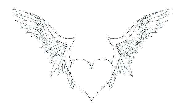 600x358 Coloring Pages Of Hearts With Wings