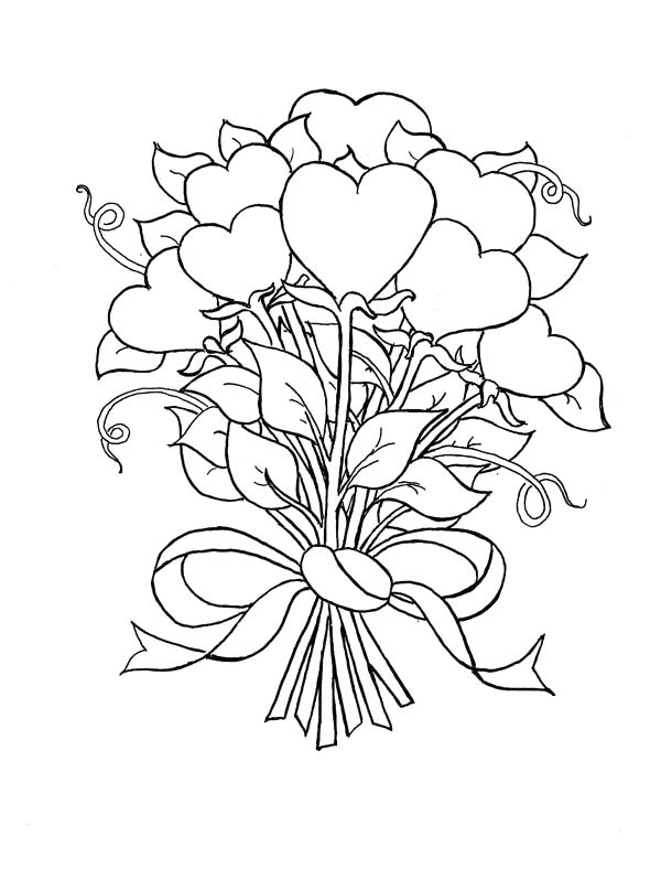 600x788 Hearts Stars Coloring Pages Beautiful Bouquet Of Hearts