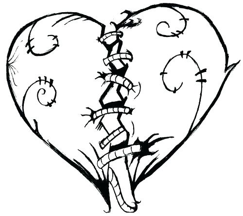 500x444 Double Heart Coloring Pages Valentine Adult Coloring Page