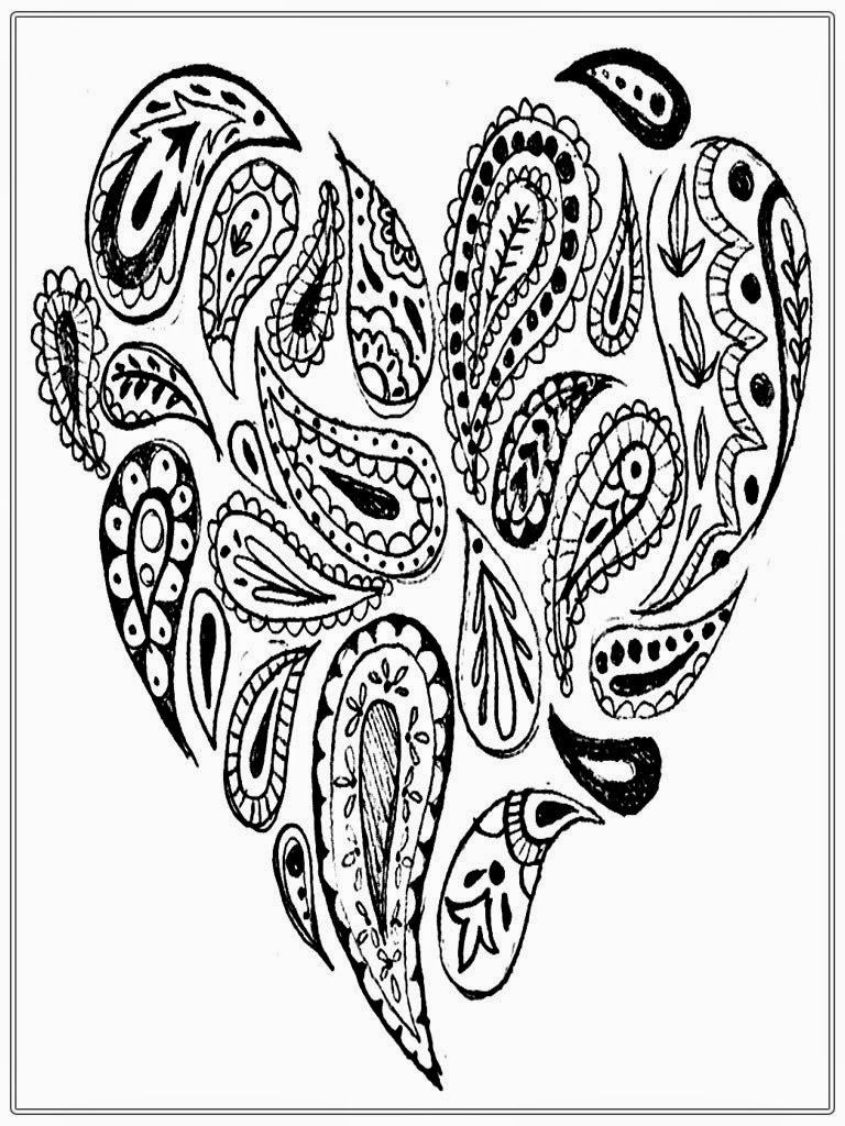 768x1024 Heart Adult Coloring Pages Hearts Adult Coloring