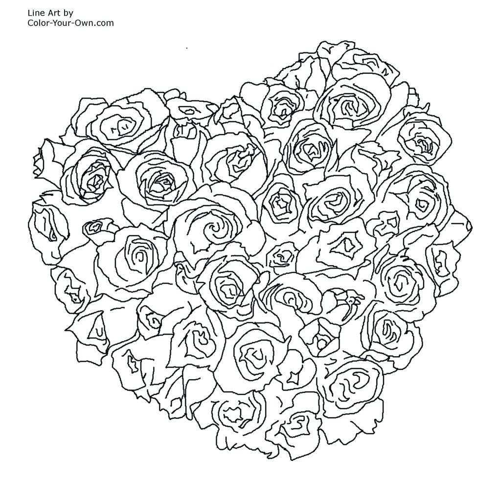 1024x1024 Coloring Pages Coloring Pages Of Roses Simple Printable