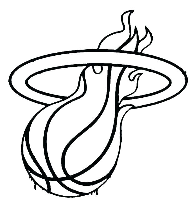 618x644 Game Coloring Page Color Miami Heat Logo Murs