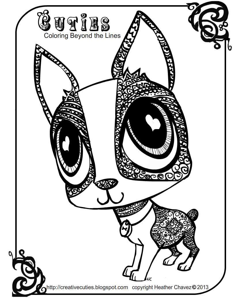 816x1056 Creative Cuties Dog Cutie Coloring Page At Heather Pages