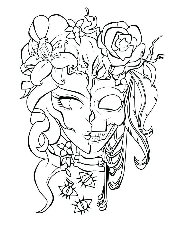 736x927 Day The Dead Coloring Pages
