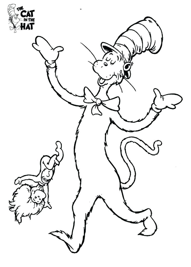 736x1030 Cat And The Hat Coloring Page