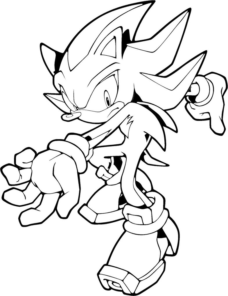 785x1017 Shadow The Hedgehog Coloring Pages