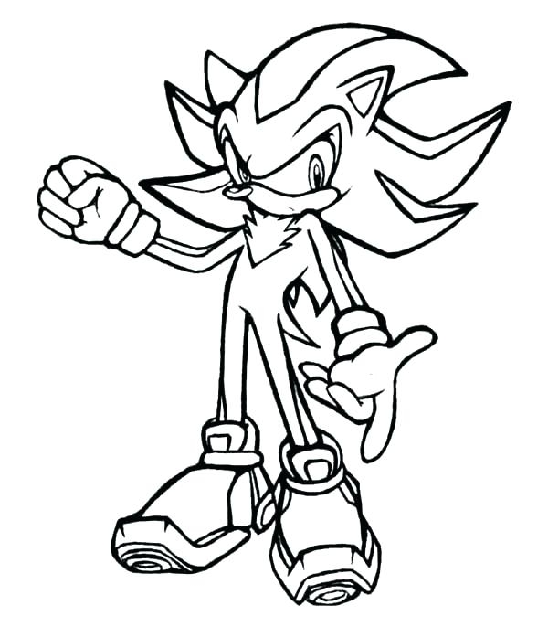 600x697 Shadow The Hedgehog Coloring Pages To Print Sonic Color Page