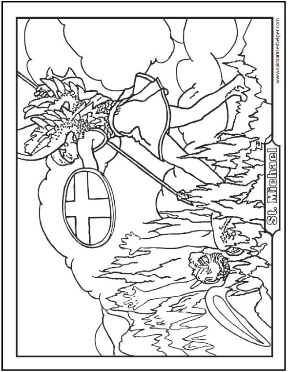590x762 Saint Michael Prayer And Coloring Page