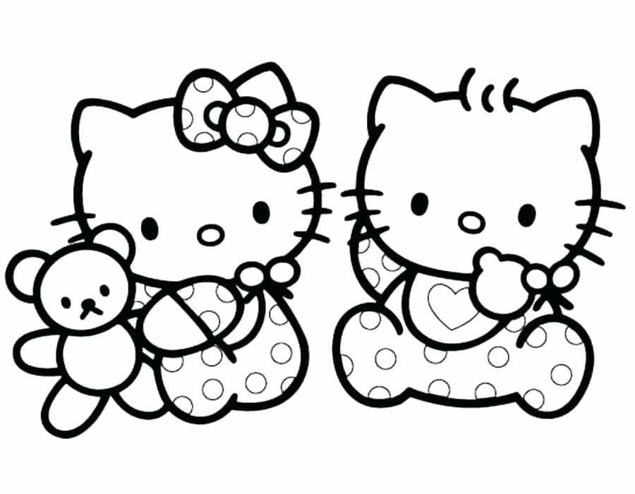 900x700 Coloring Pages Flowers Hello Kitty Valentines Day Printable Page