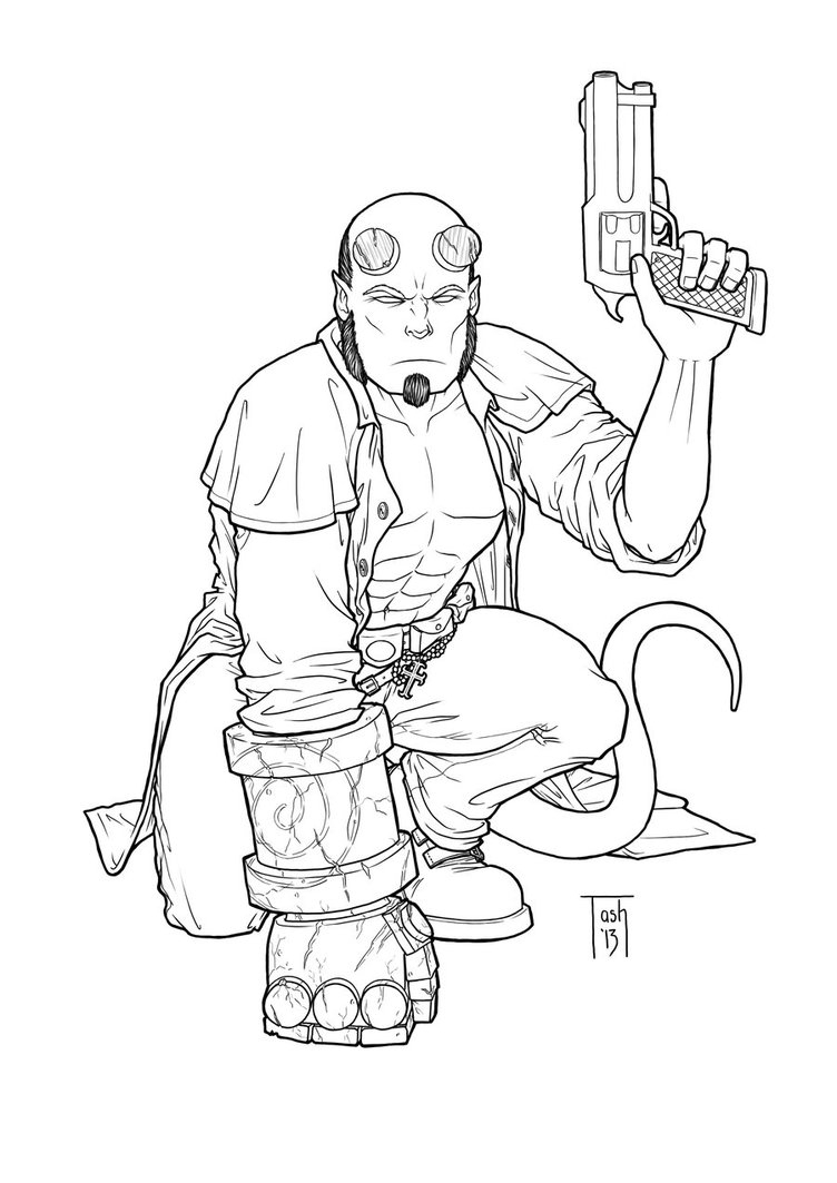 752x1063 Cool Hellboy Coloring Pages For Your With Hellboy Coloring